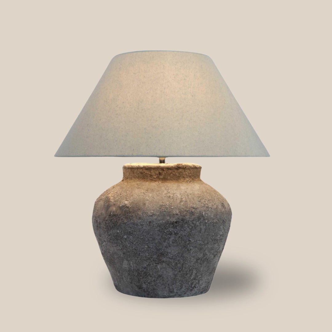 Aged Vessel Table Lamp with Shade