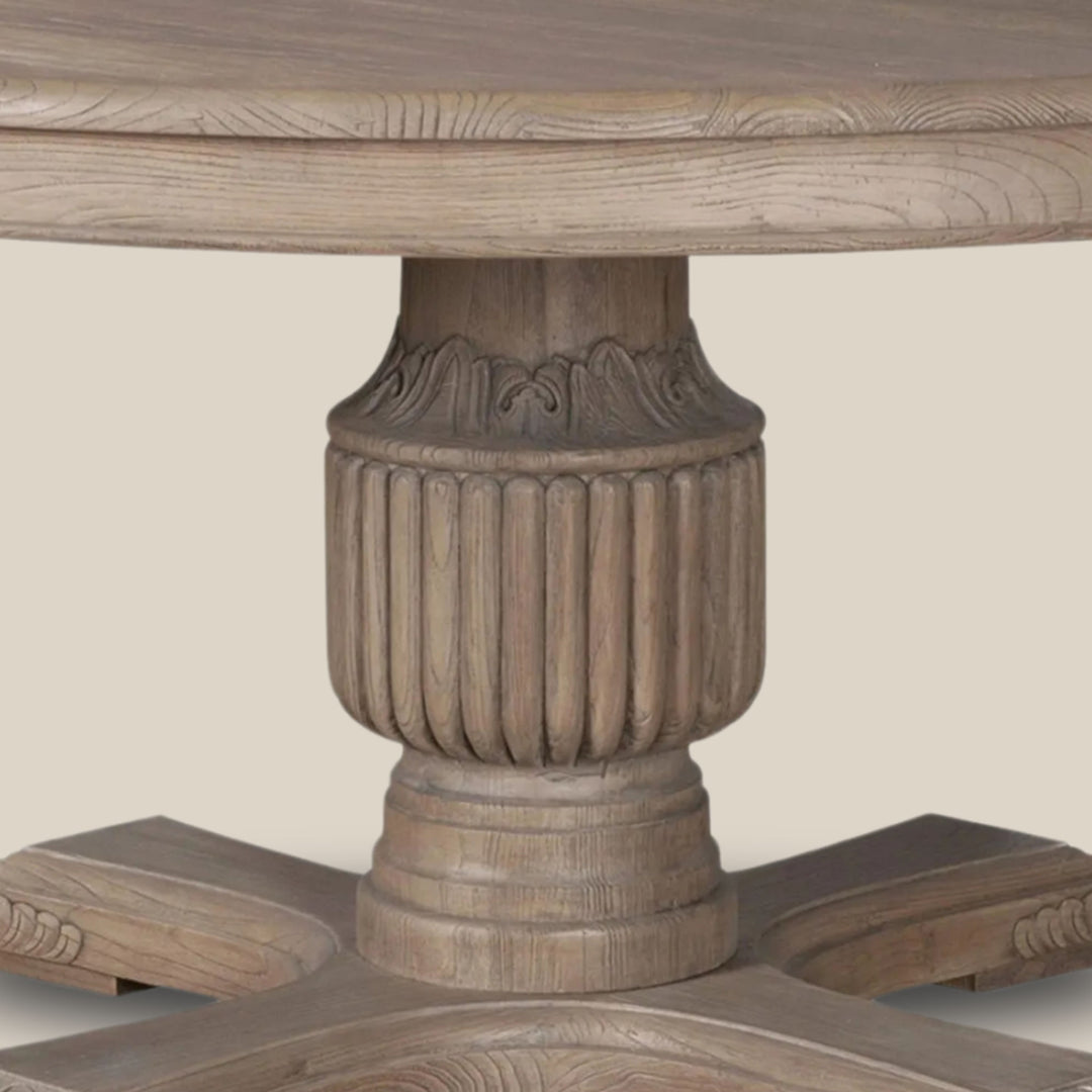 Buckfast Round Dining Table - Rustic Brown