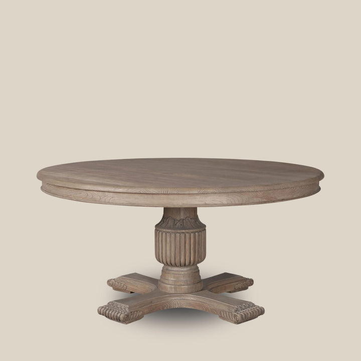 Buckfast Round Dining Table - Rustic Brown