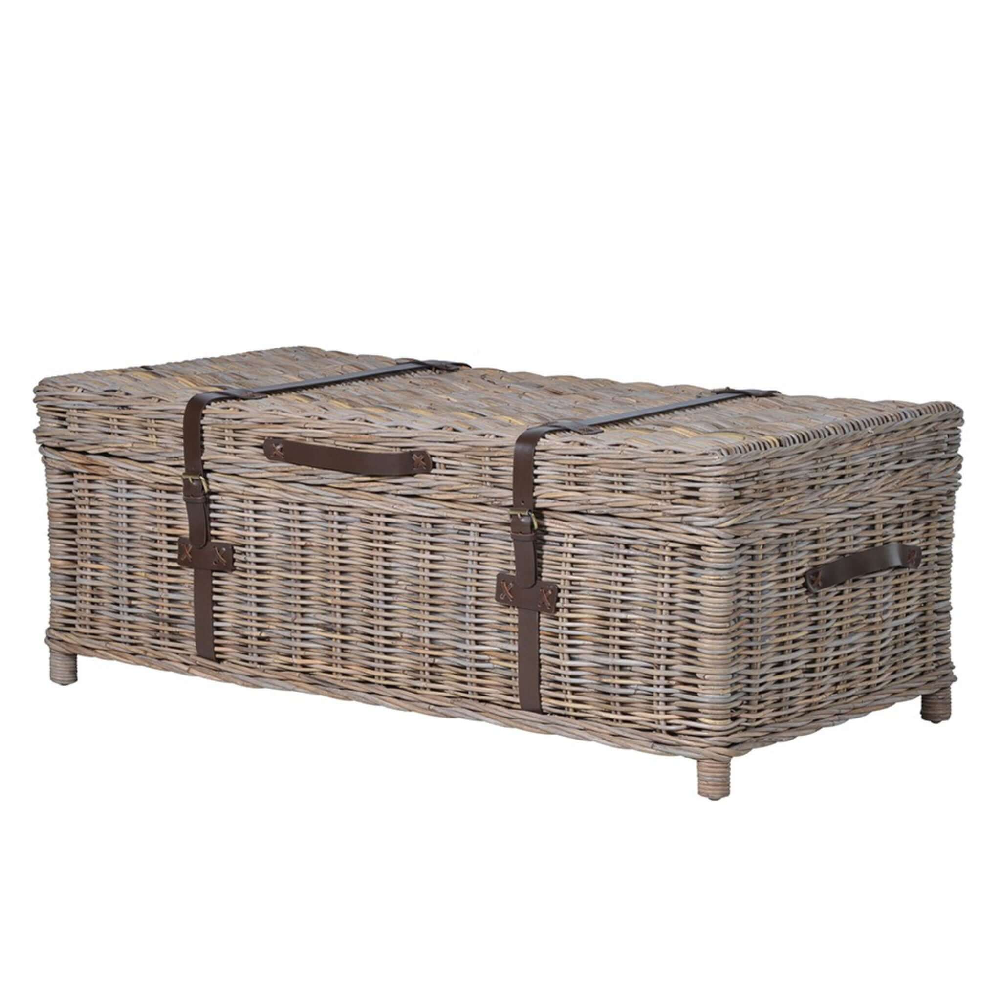 Escapology St Ermins Grey Rattan Coffee Table With Storage - escapologyhome.co.uk