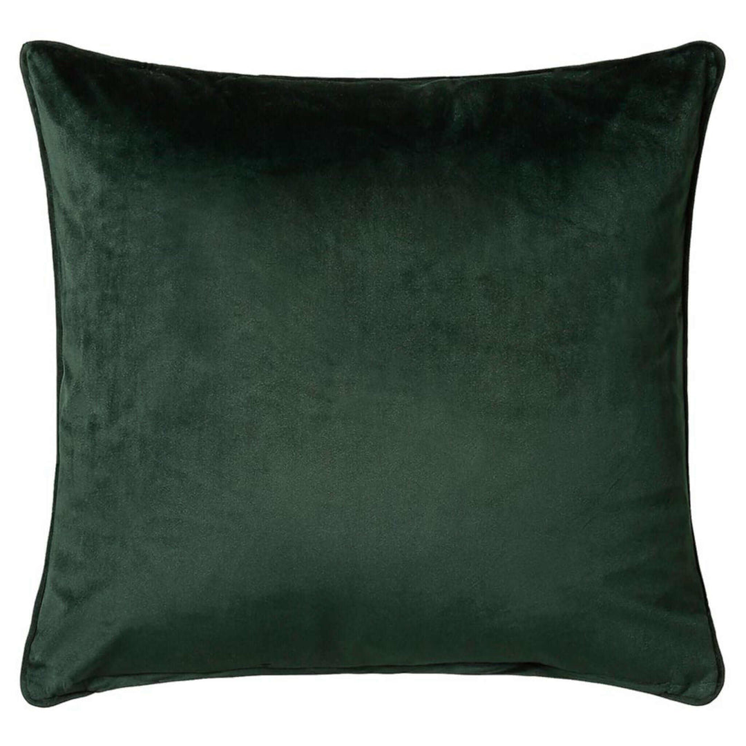 Escapology Parkside Luxury Velvet Cushion - Dark Fern Green - escapologyhome.co.uk