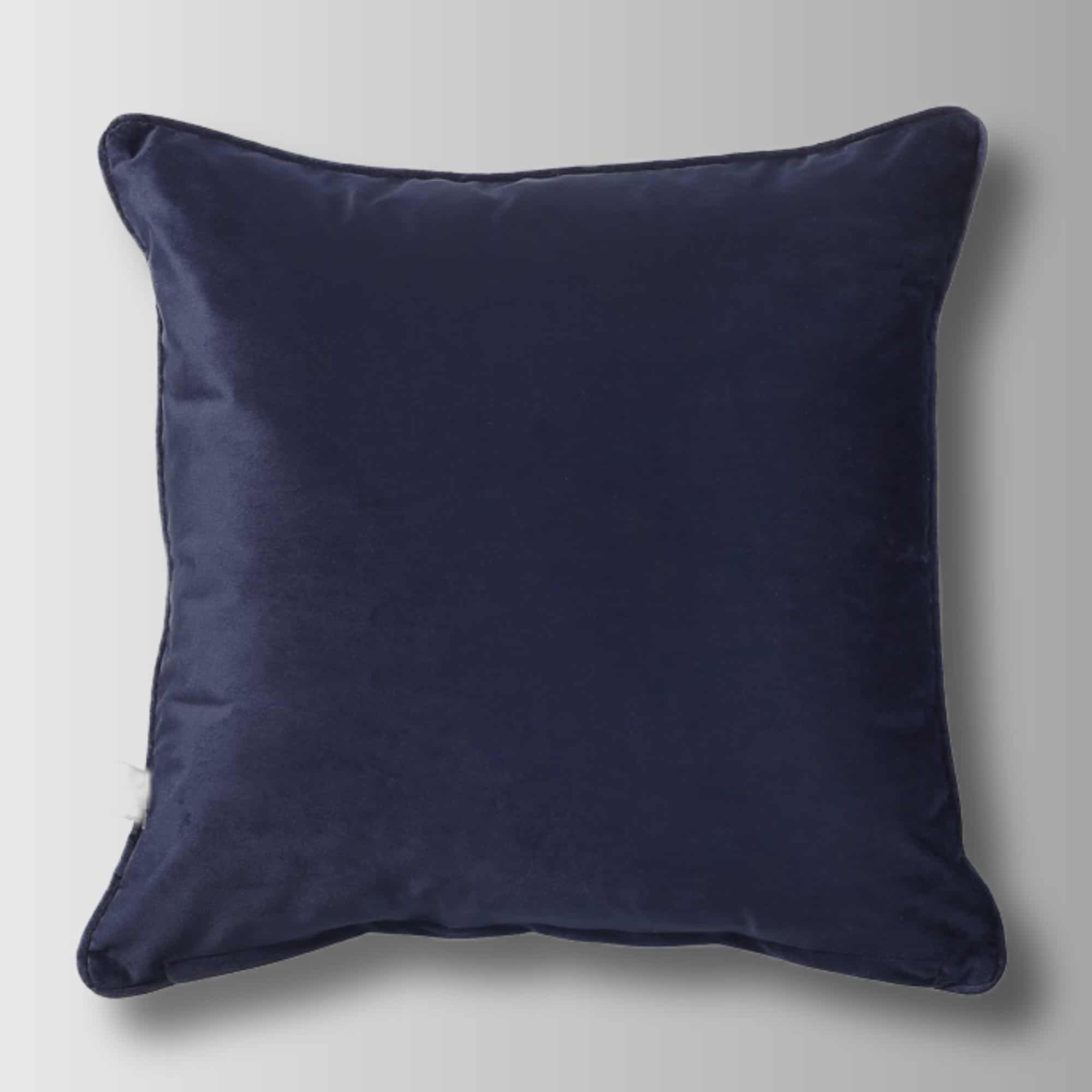 Escapology Parkside Luxury Velvet Cushion - Indigo Blue - escapologyhome.co.uk