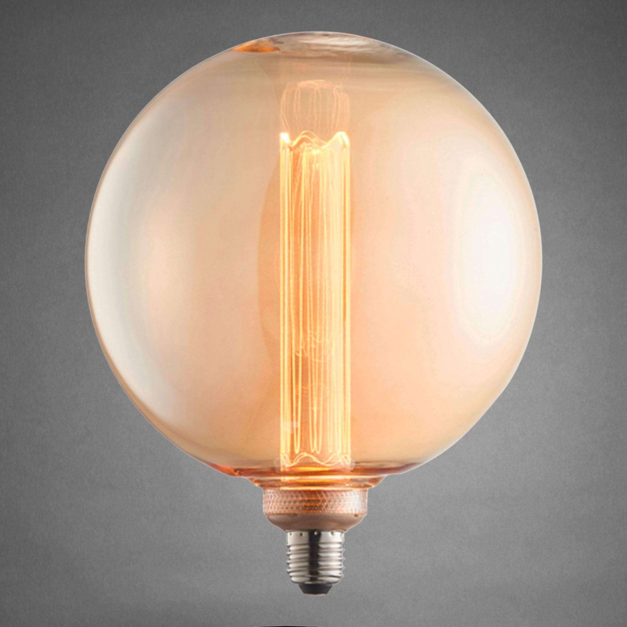 E27 20cm Globe Squirrel-Cage LED Bulb - Amber - escapologyhome.co.uk