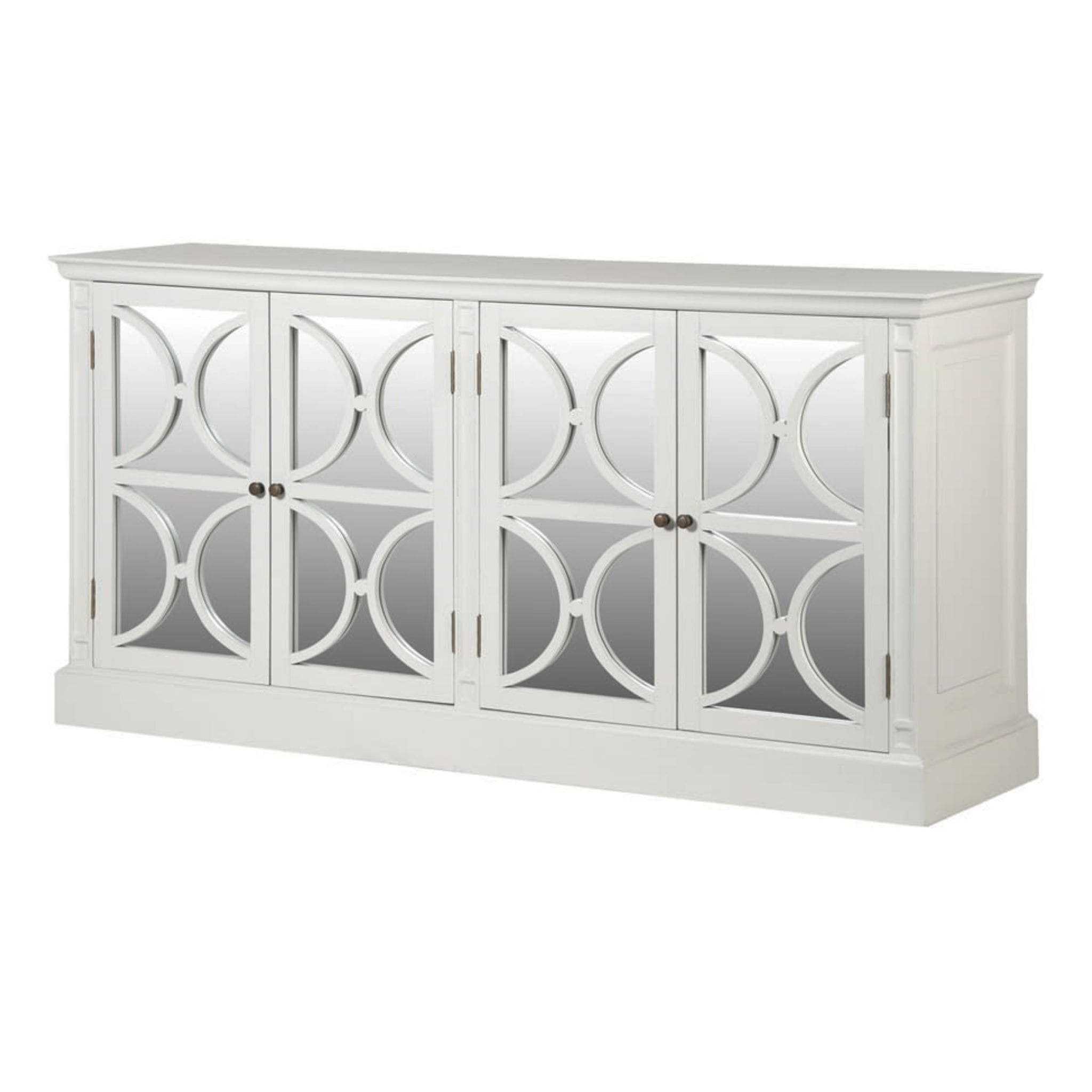 Escapology St Ermins 4-Door Mirrored Sideboard - White - escapologyhome.co.uk