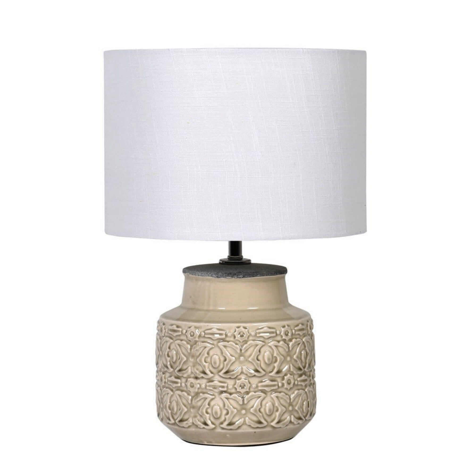 Fleur Table Lamp With White Shade - escapologyhome.co.uk