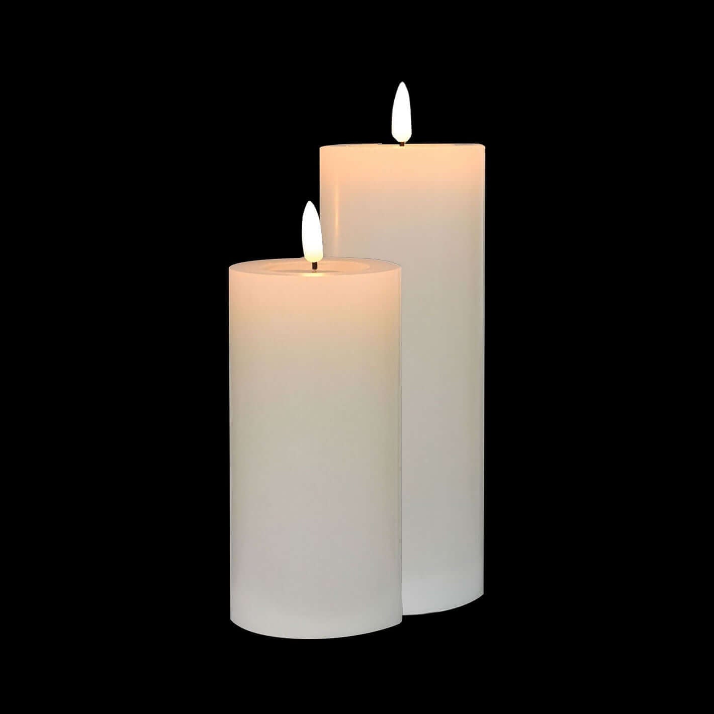 Remote Control Real Wax 15cm Flameless Pillar LED Candle - Cream