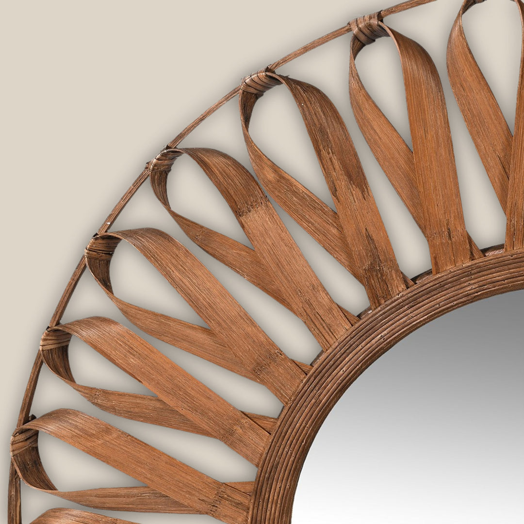 Bay Bamboo Ribbon Round Mirror