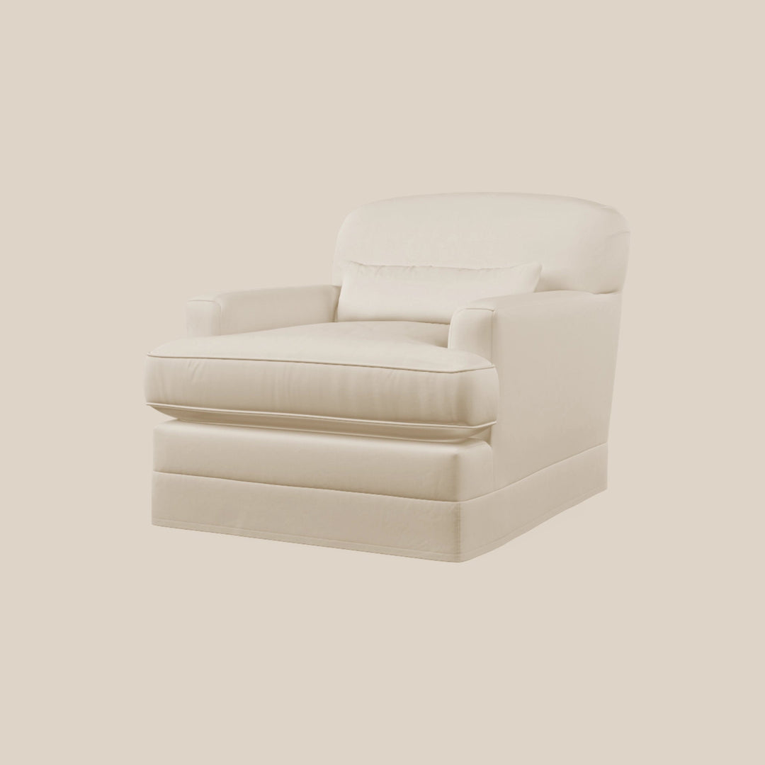 Beige armchair on a beige background - Escapology Home