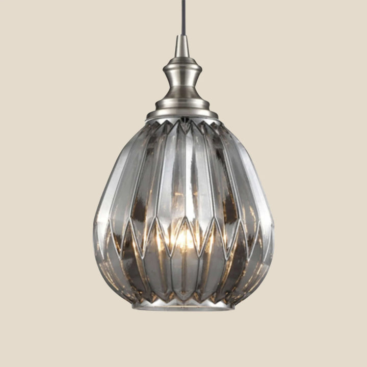 Bella Smoked Teardrop Pendant - Smoked Mirror Glass