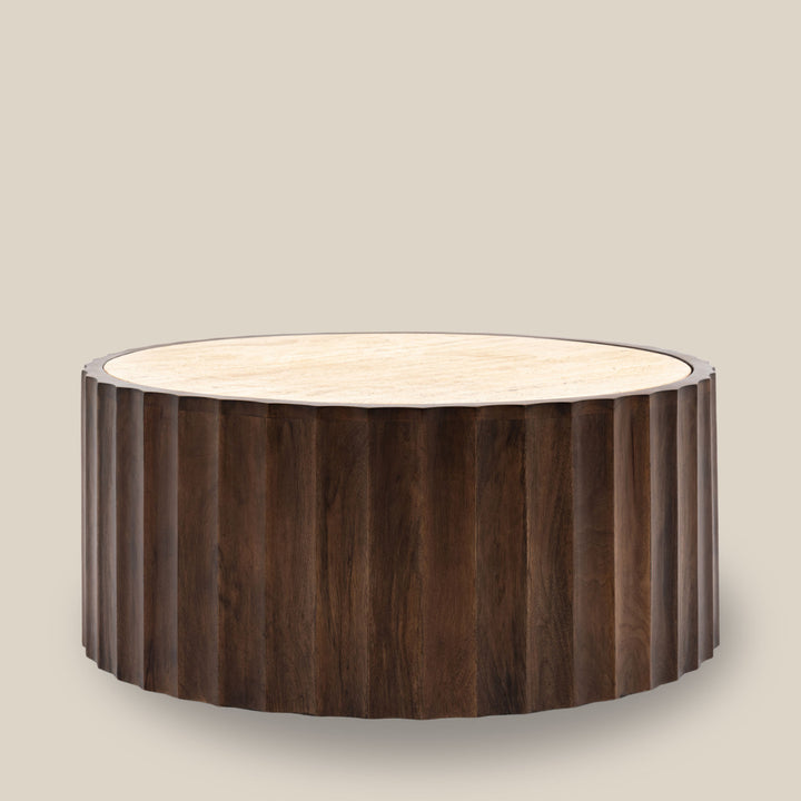 Bolberry Travertine Round Coffee Table