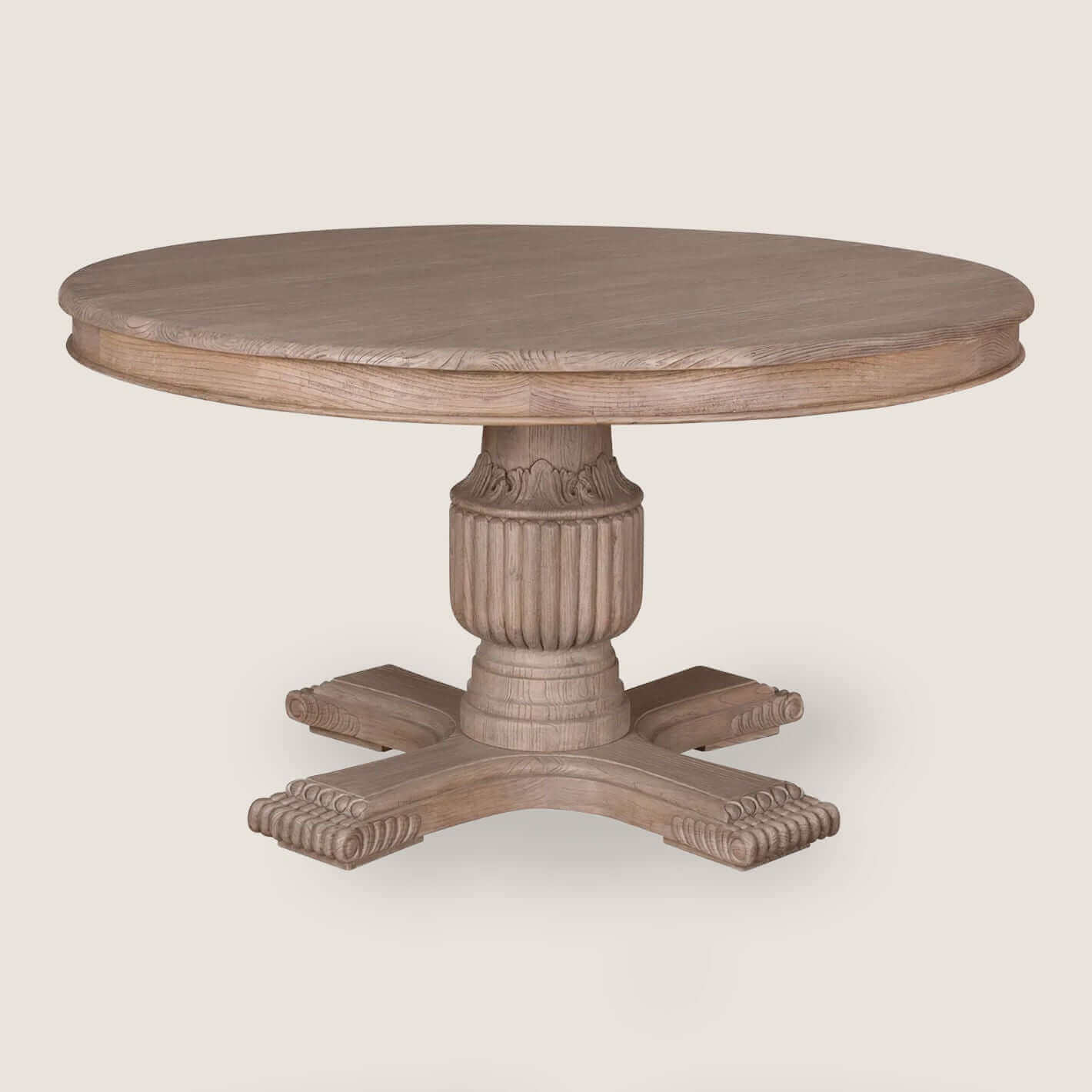 Buckfast Round Dining Table - Rustic Brown
