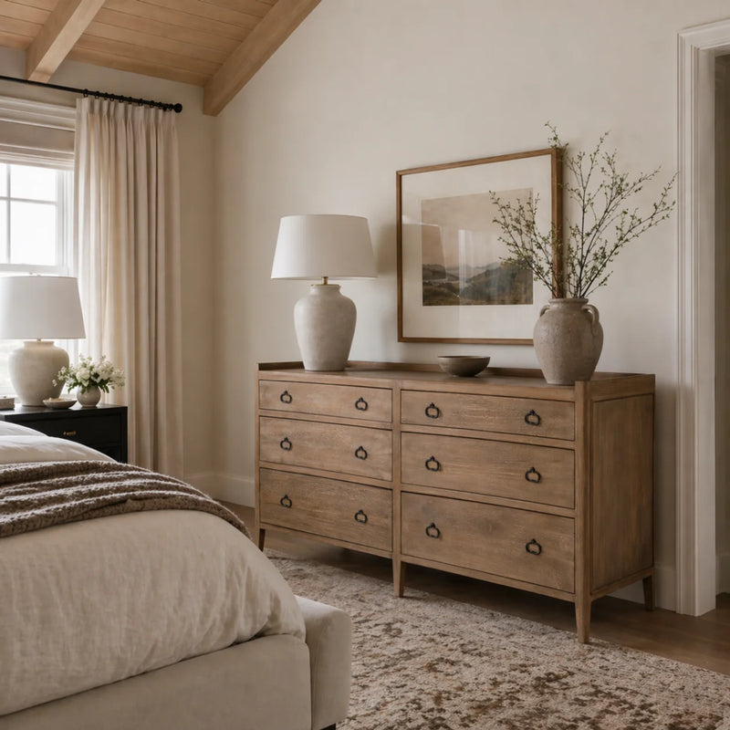 Chest of drawers in a relaxed bedroom