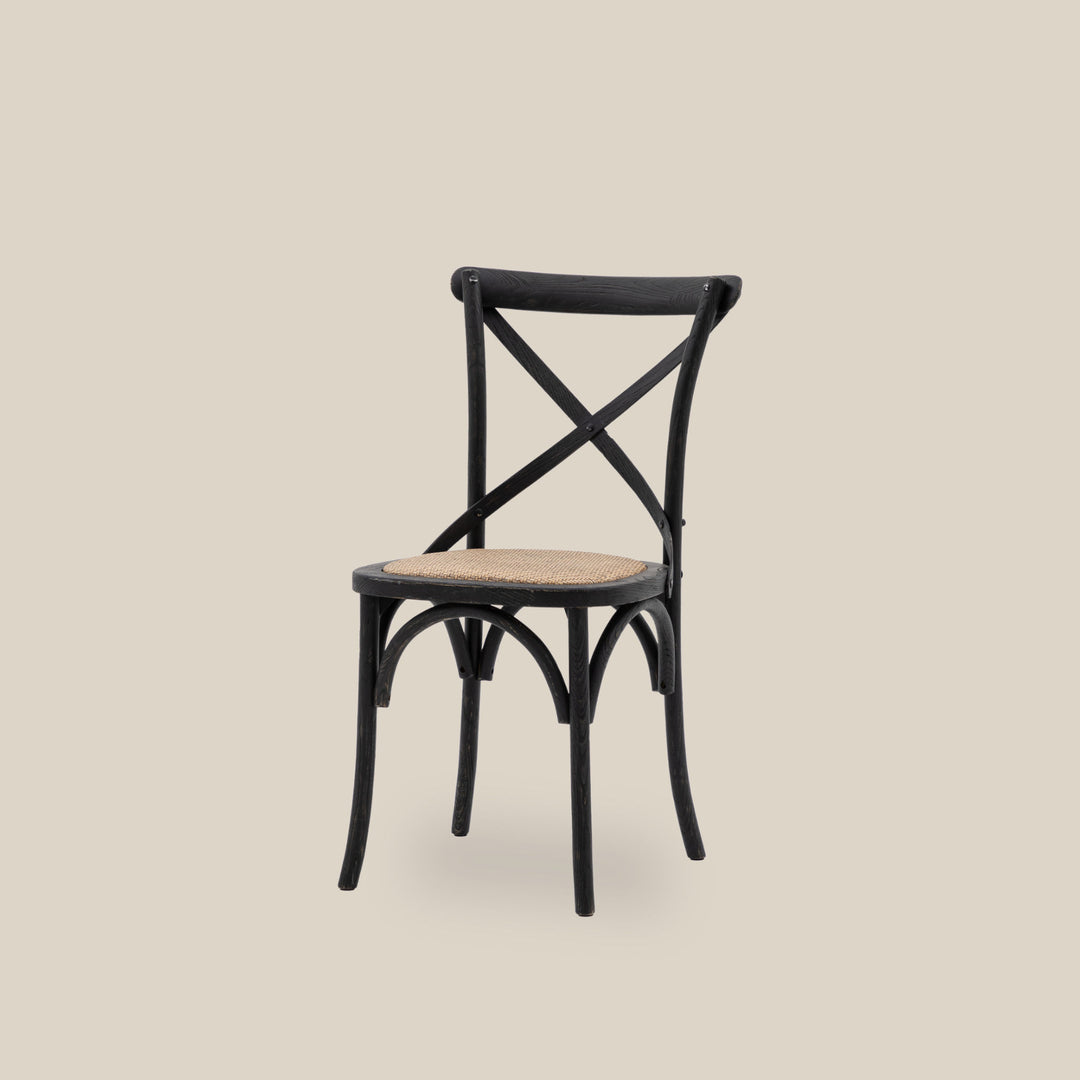 Cross Back Café Chair - Black