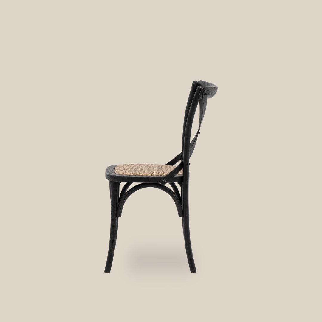 Cross Back Café Chair - Black