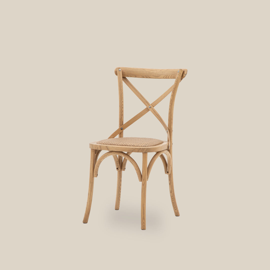 Cross Back Café Chair - Natural Oak