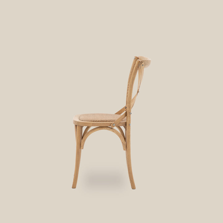 Cross Back Café Chair - Natural Oak