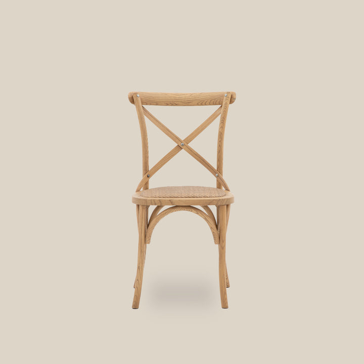 Cross Back Café Chair - Natural Oak