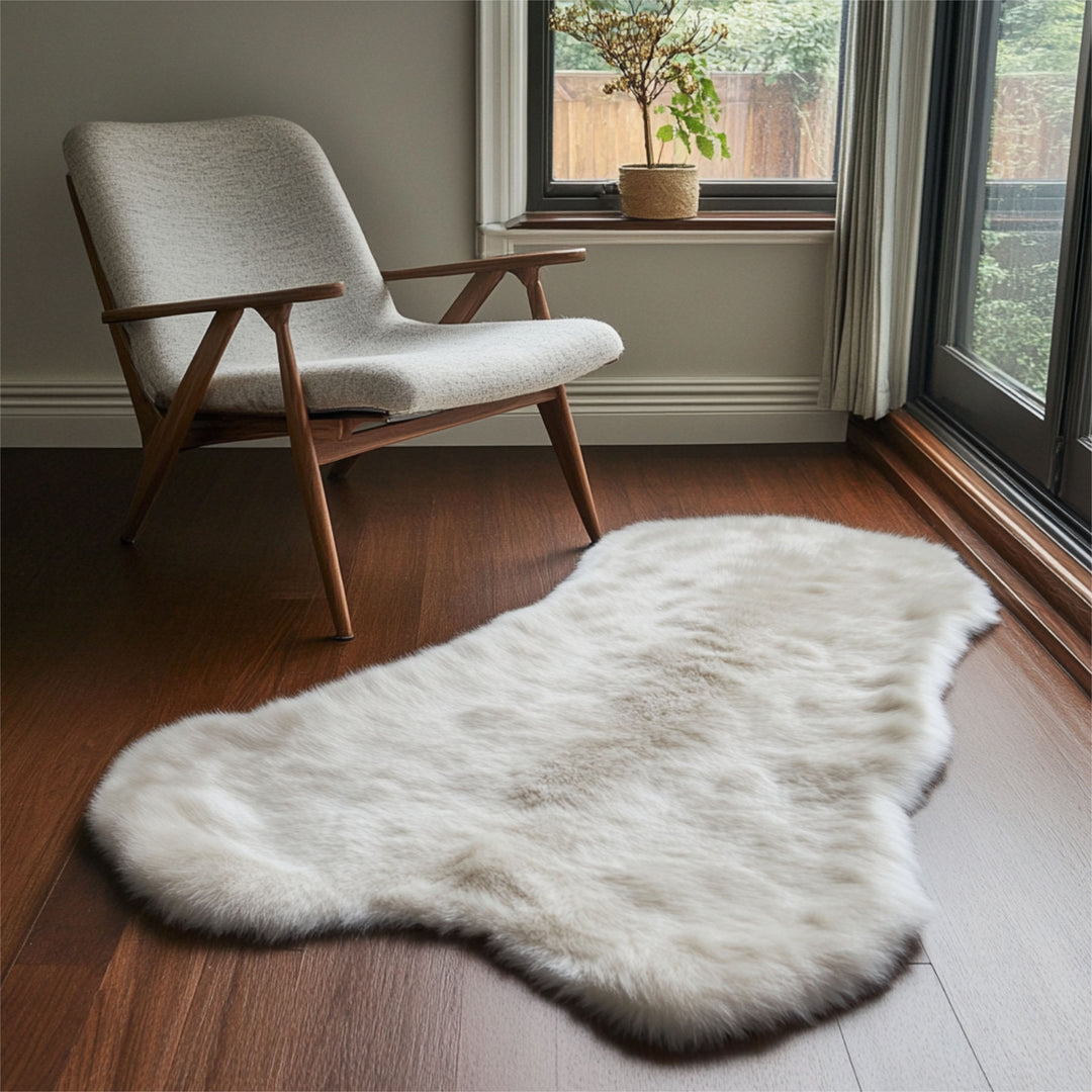 Faux Sheepskin Rug - White