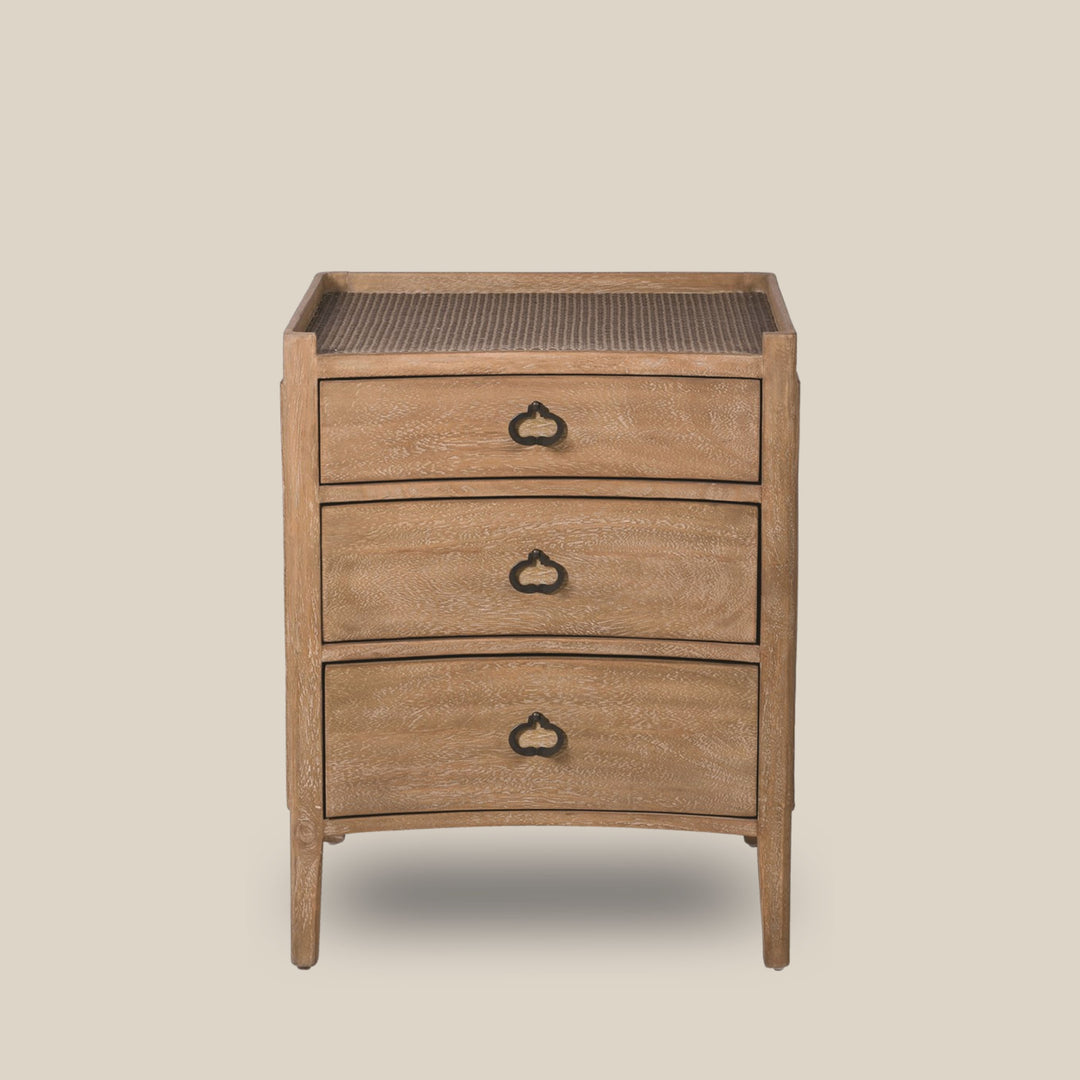 Lucerne 3-Drawer Bedside Table