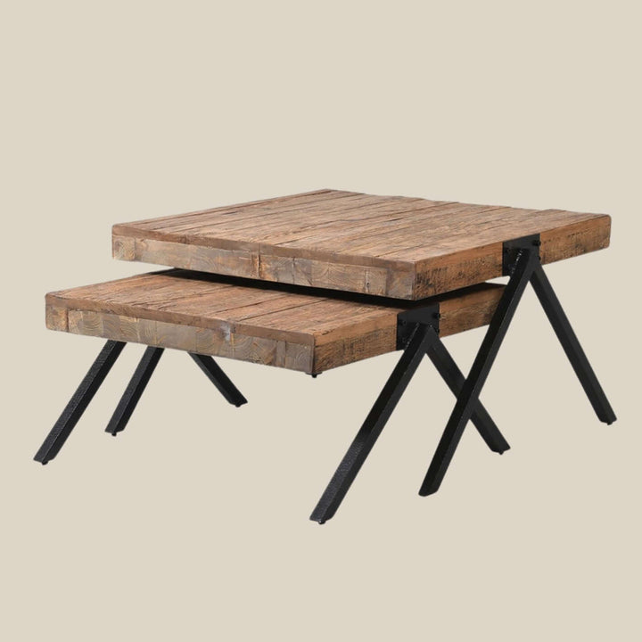 Milton Reclaimed Oak Nesting Coffee Tables - Set of 2