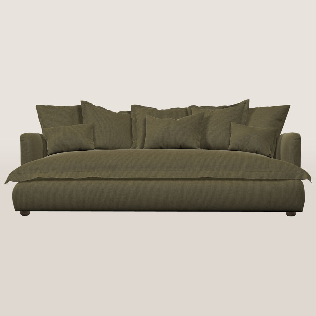 Milton handmade sofa in military green