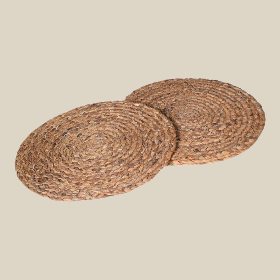 Round Woven Seagrass Placemats - Set of 4