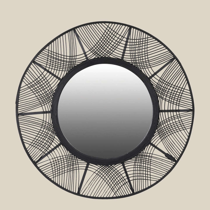 Woven Bamboo Round Mirror