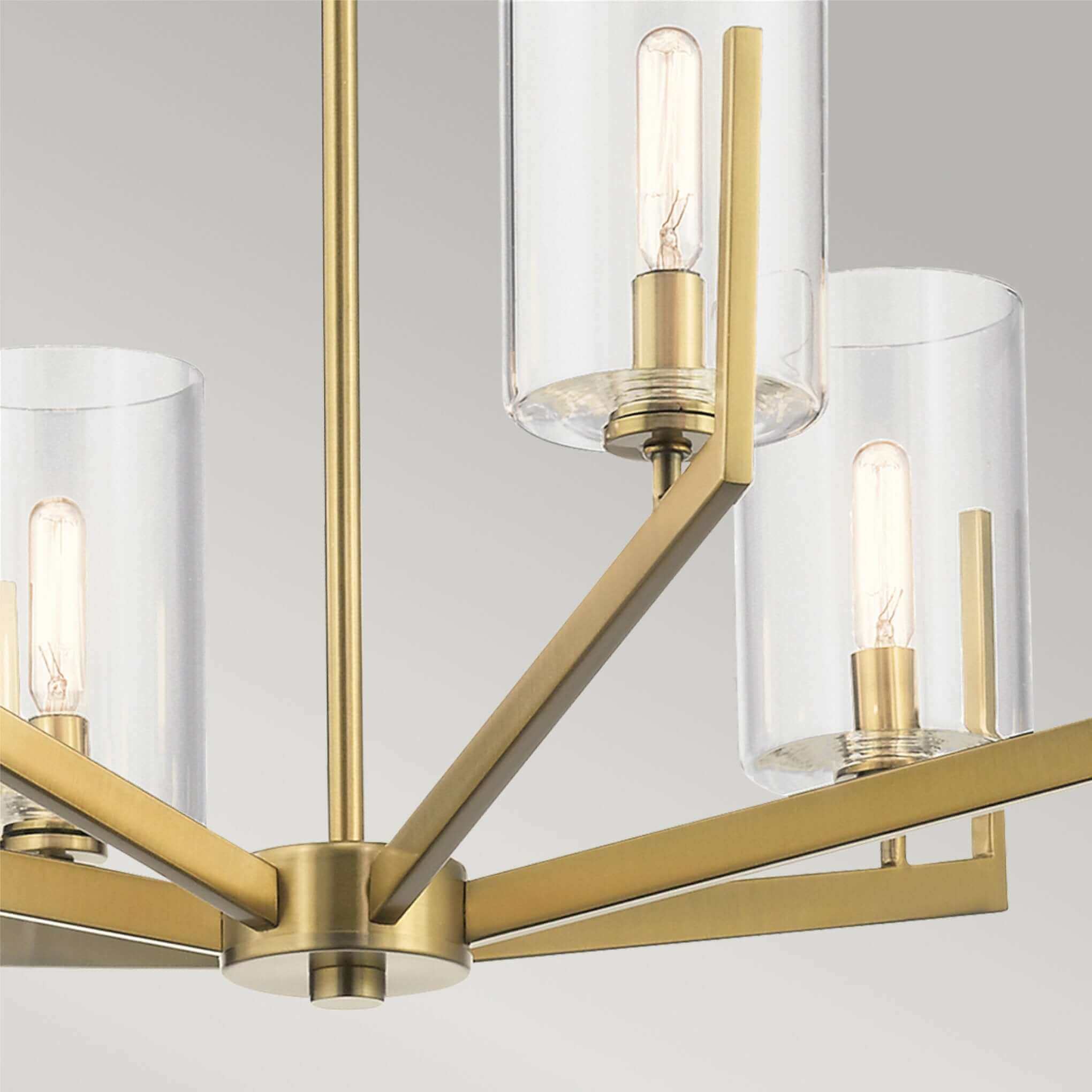 Canne 6-Light Chandelier - Brushed Brass - 71cm - escapologyhome.co.uk