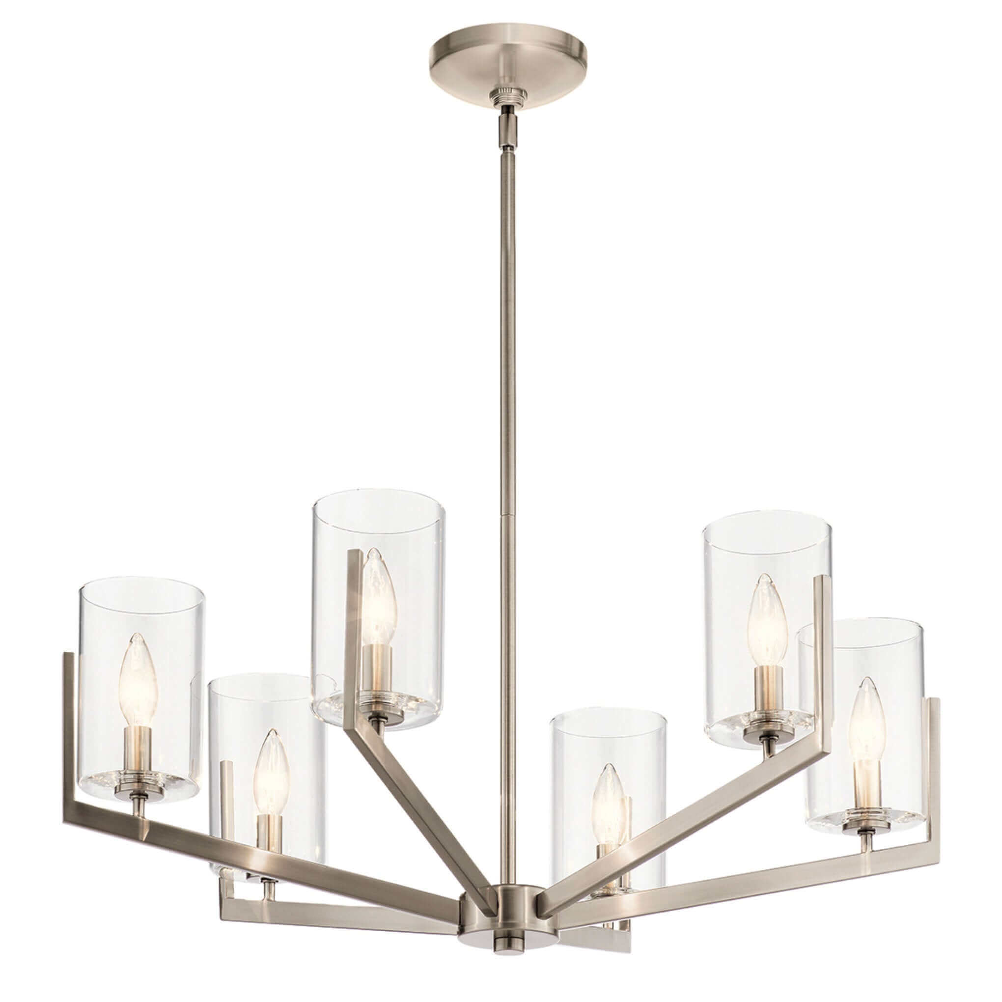 Canne 6-Light Chandelier - Classic Pewter - 71cm - escapologyhome.co.uk