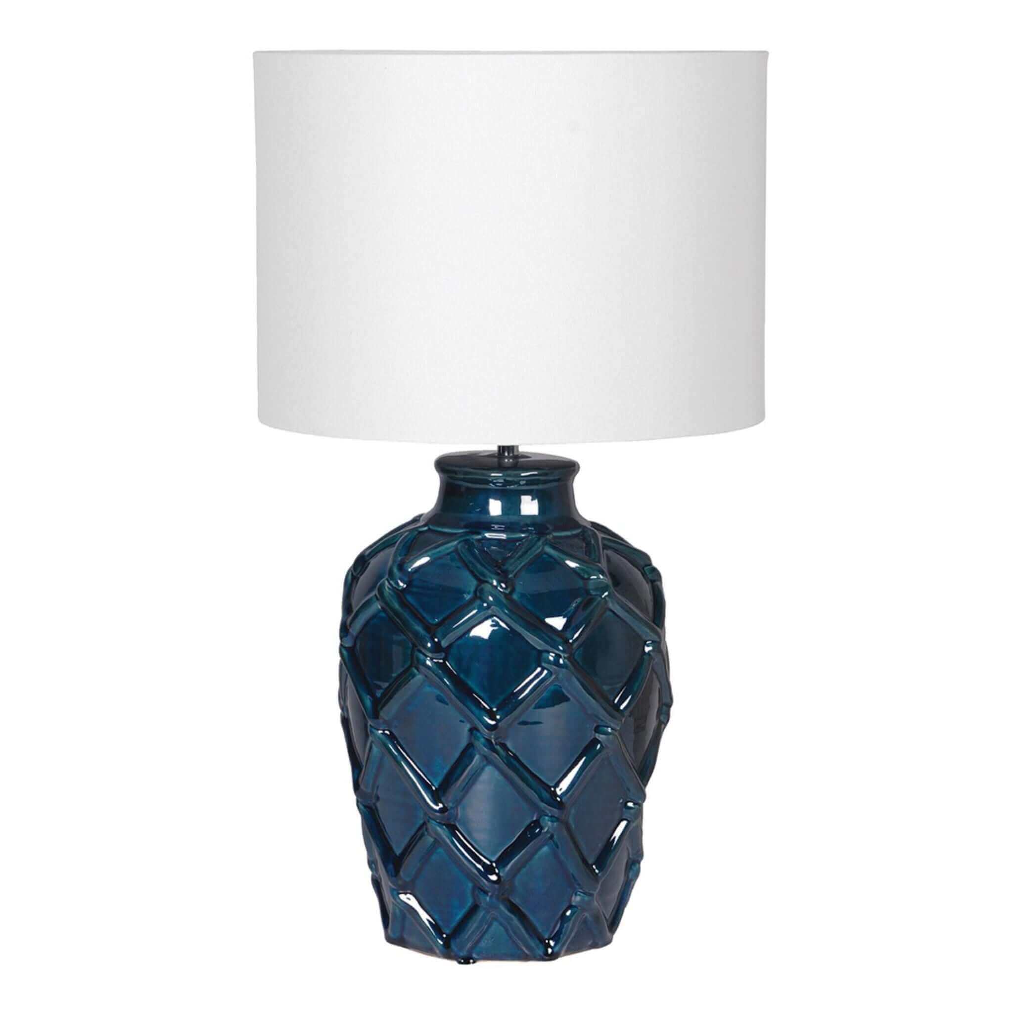 Cove Table Lamp With Shade - Rich Blue - escapologyhome.co.uk