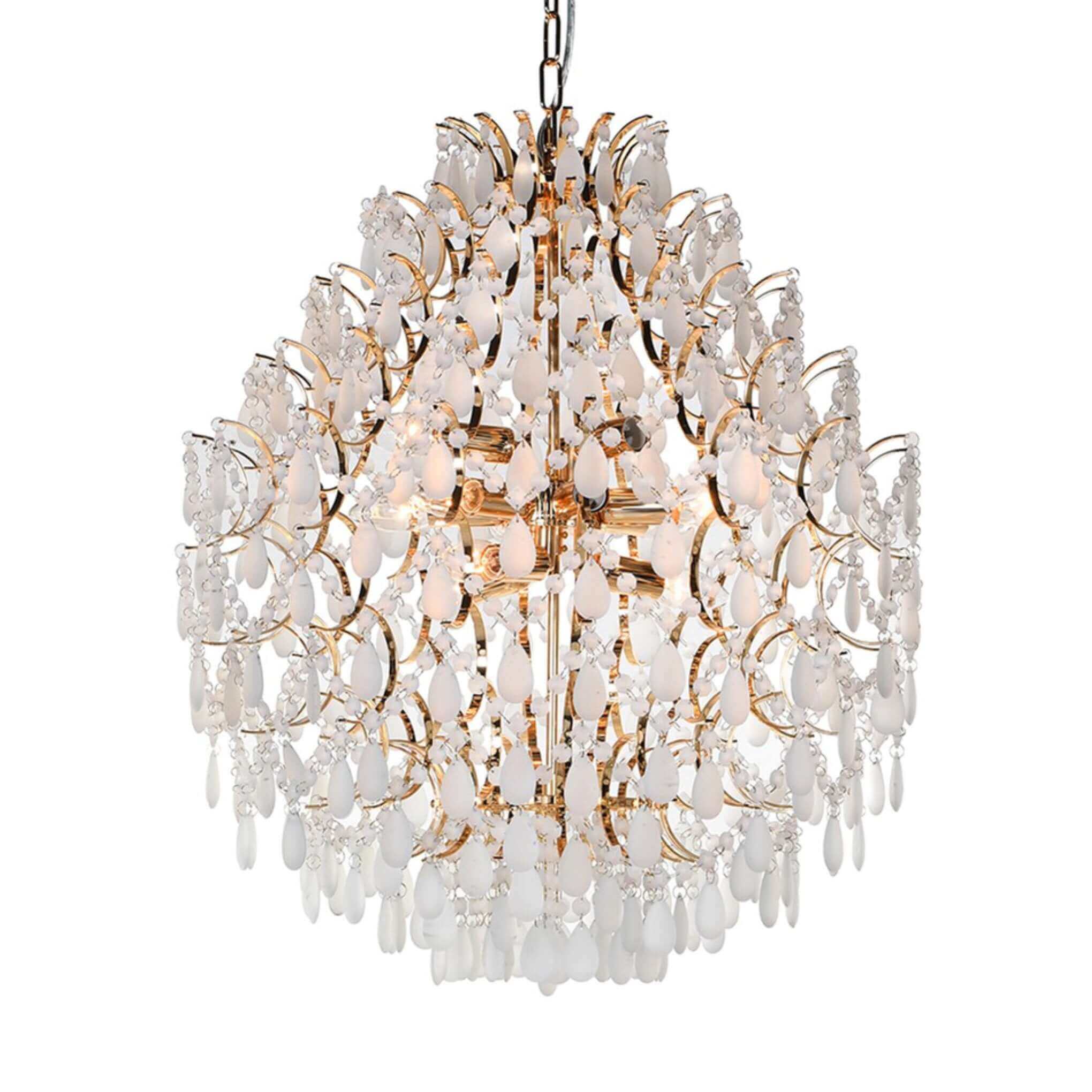 DeVere Frosted Glass Droplet Chandelier - 10 Light - escapologyhome.co.uk