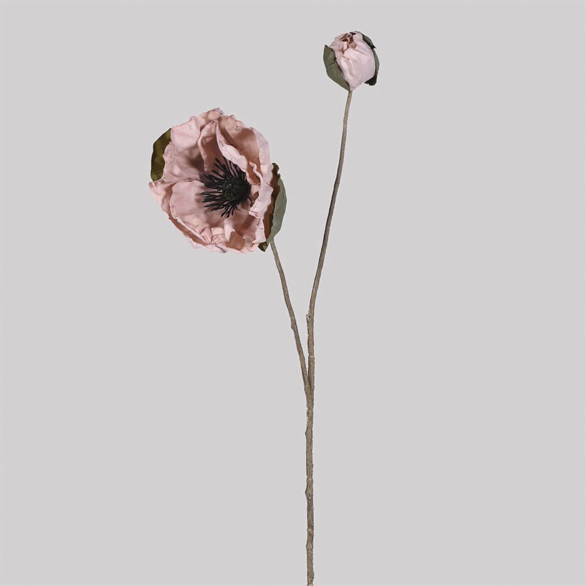 Faux Vintage Pink Poppy Spray - escapologyhome.co.uk