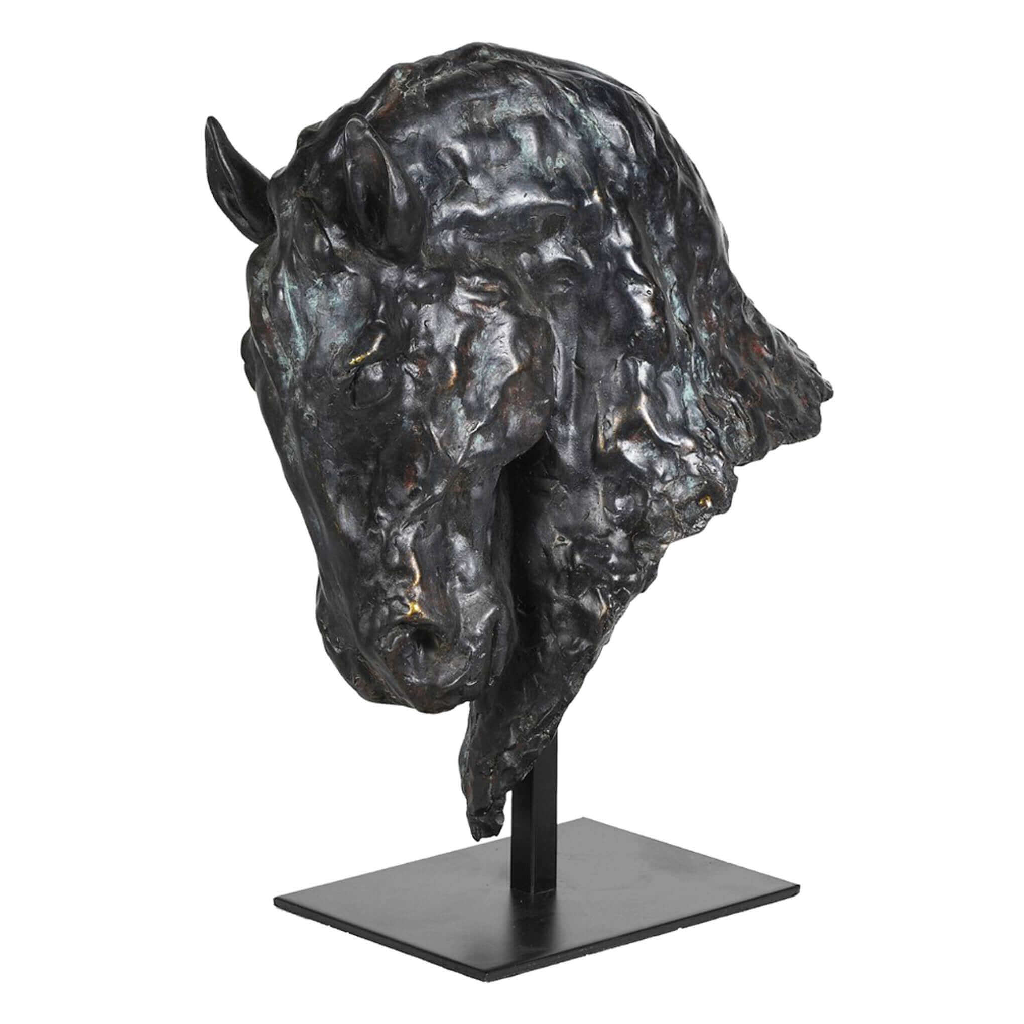 Black Horse Head Sculpture Fragment - escapologyhome.co.uk