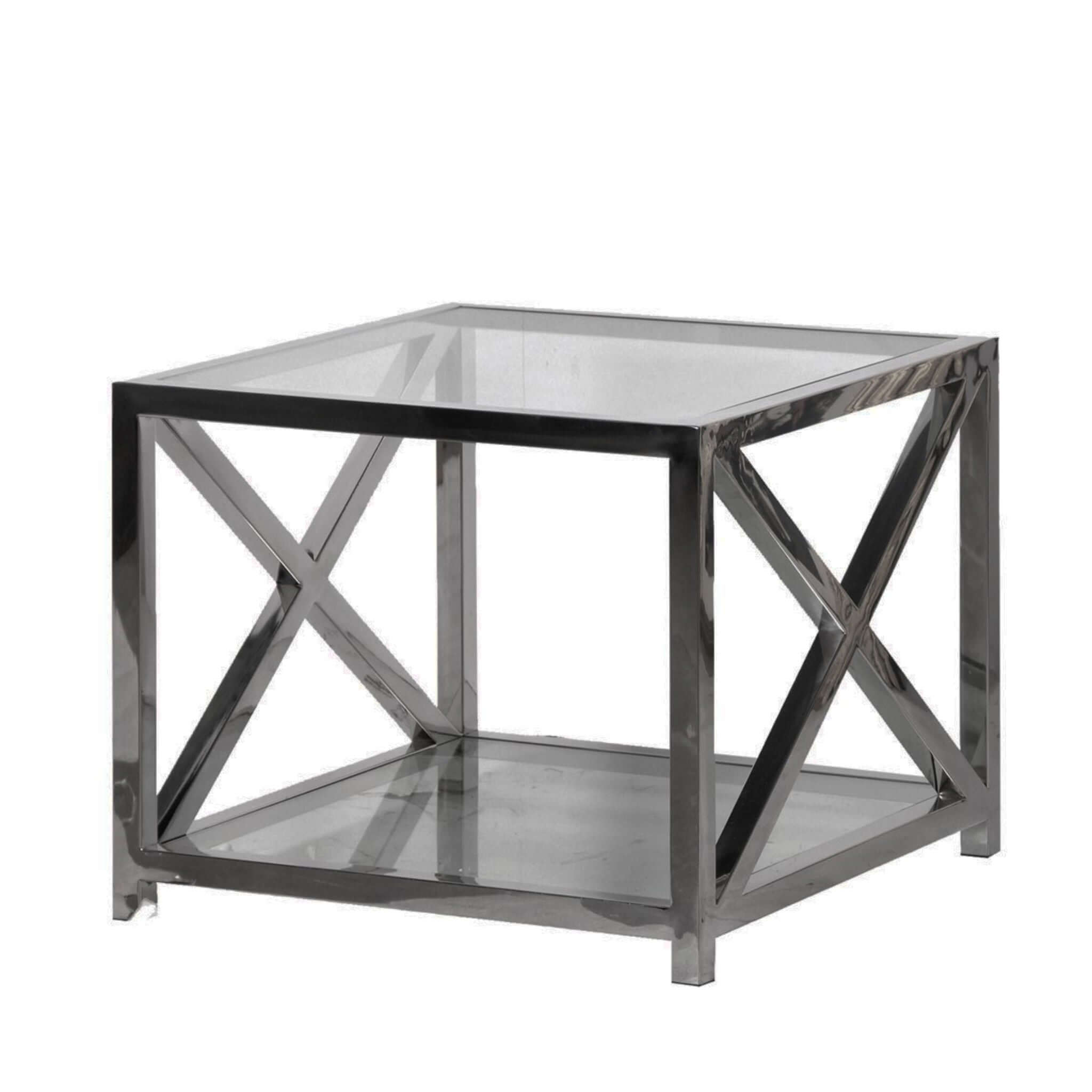 Escapology Lyon Polished Stainless Steel Side Table - escapologyhome.co.uk