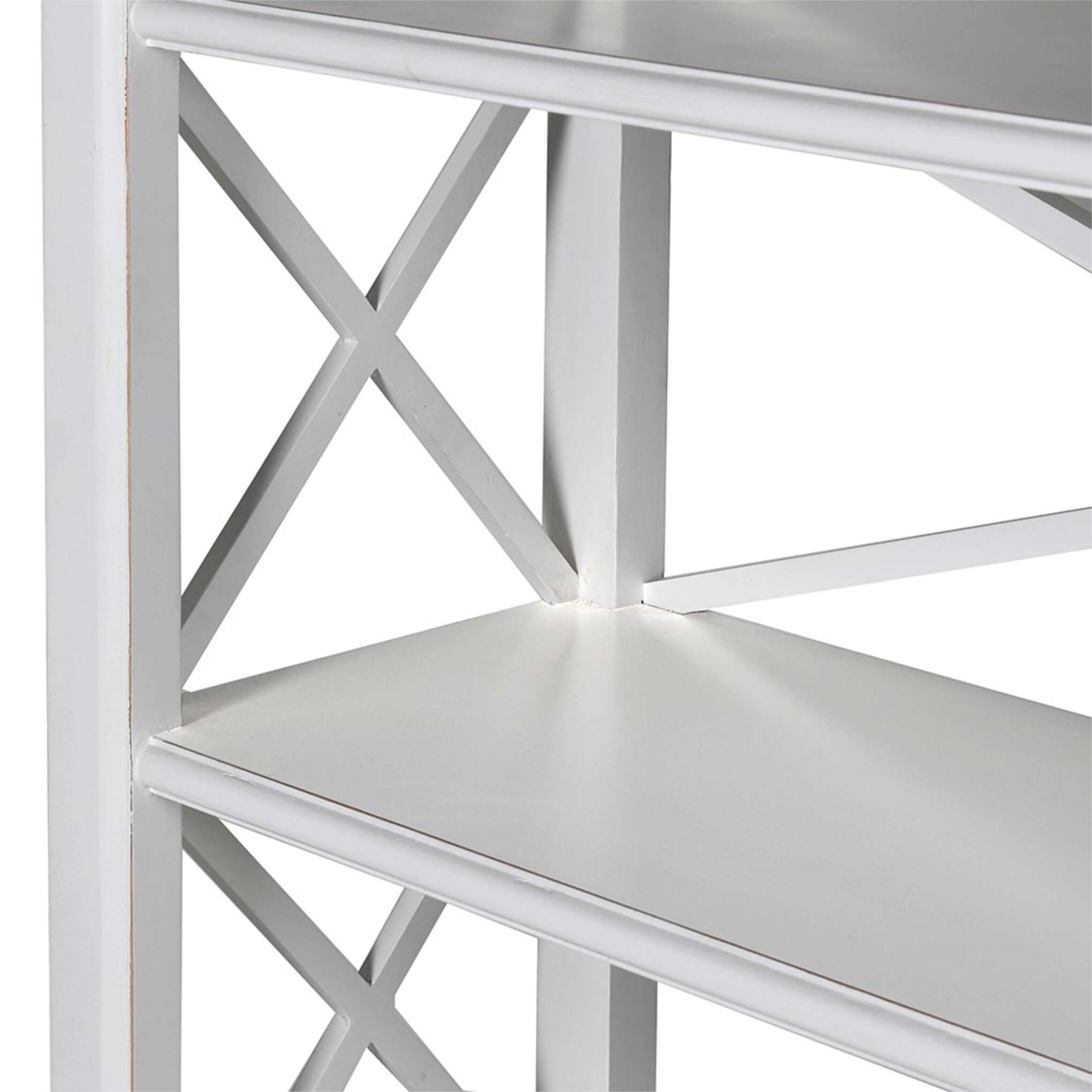Torino Cross-Frame Open Shelving - White - escapologyhome.co.uk