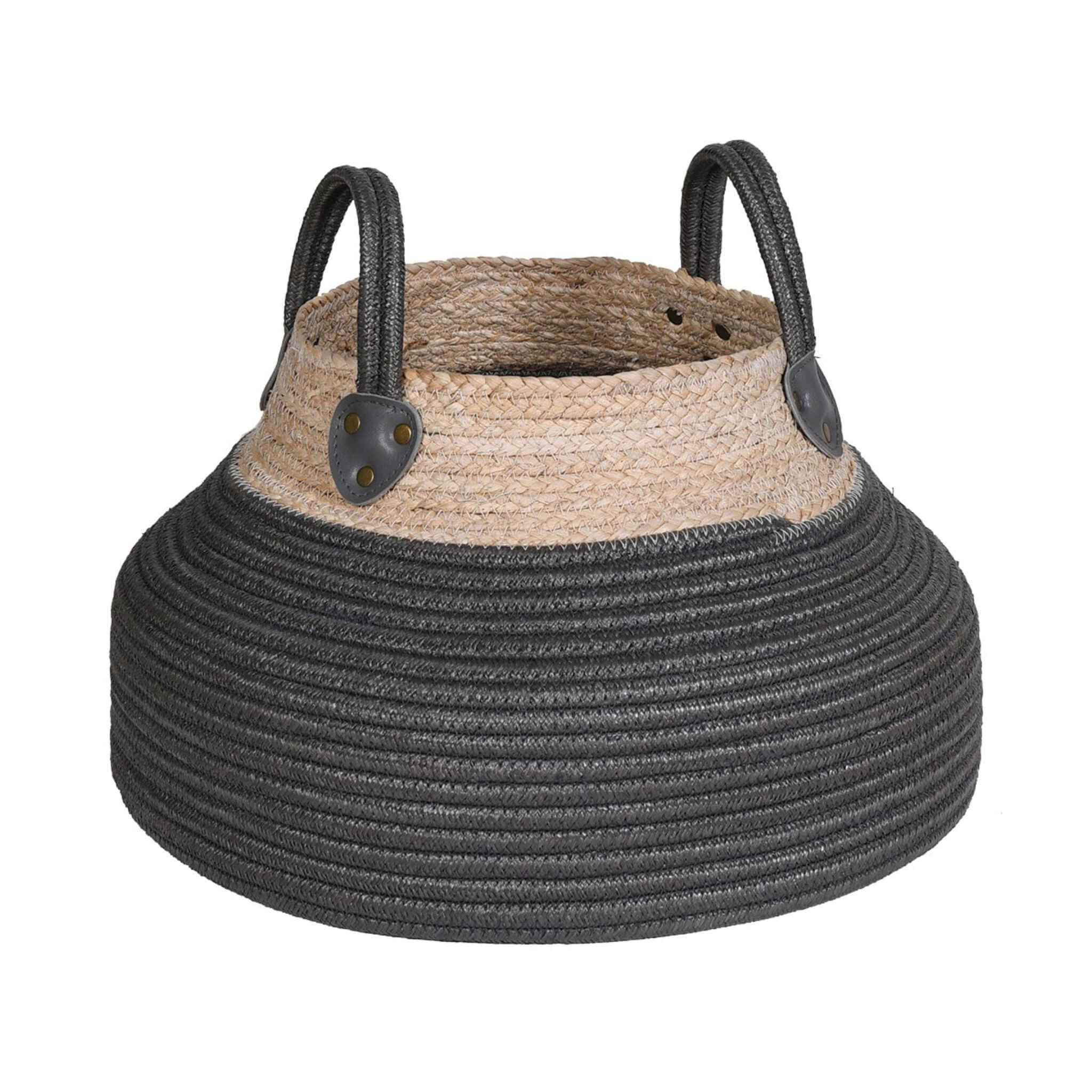 Two Tone Rope & Maize Basket - escapologyhome.co.uk