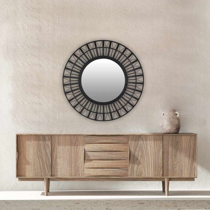 Ribbon Bamboo Round Mirror