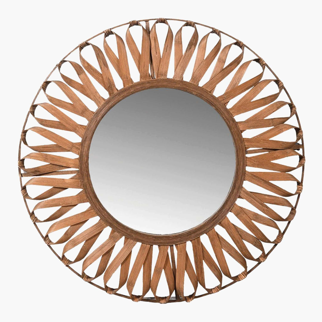 Bay Bamboo Ribbon Round Mirror