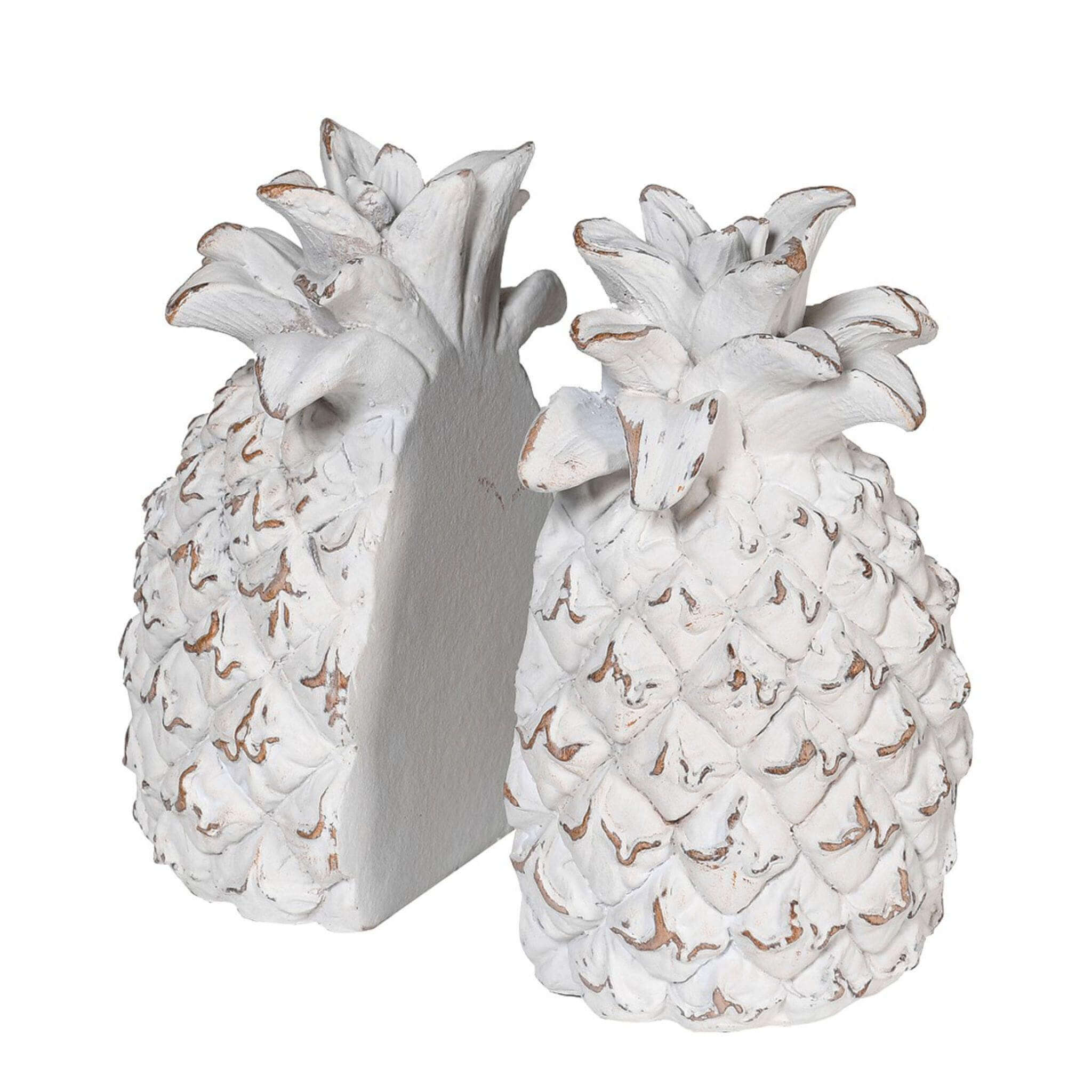 White Pineapple Bookends - escapologyhome.co.uk
