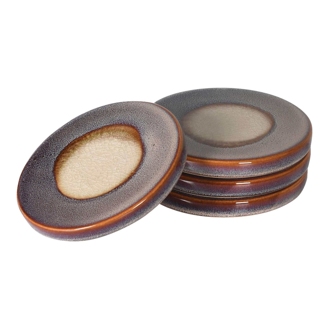 Brown Starglaze Ceramic Drink Coasters - Set of 4