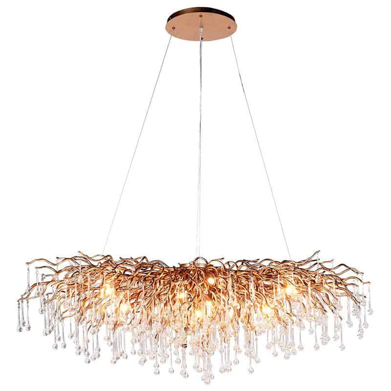 Twisted Branch Glass Droplet Chandelier - escapologyhome.co.uk