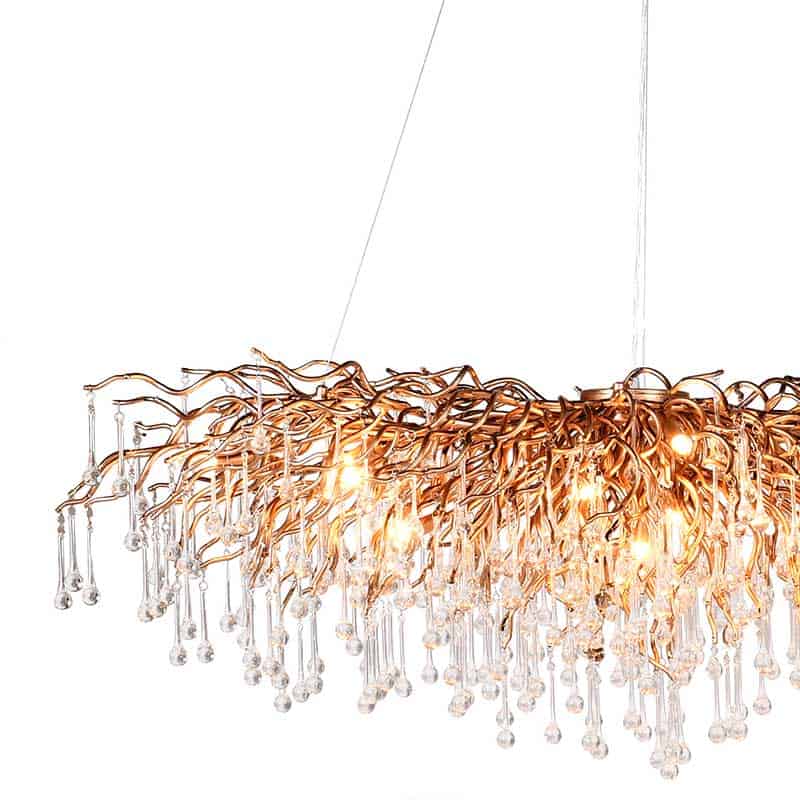 Twisted Branch Glass Droplet Chandelier - escapologyhome.co.uk