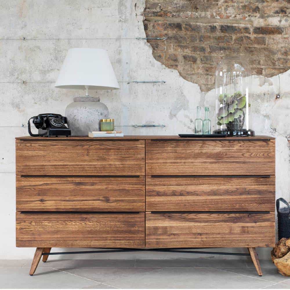 Loft 6-Drawer Wide Chest of Drawers - escapologyhome.co.uk