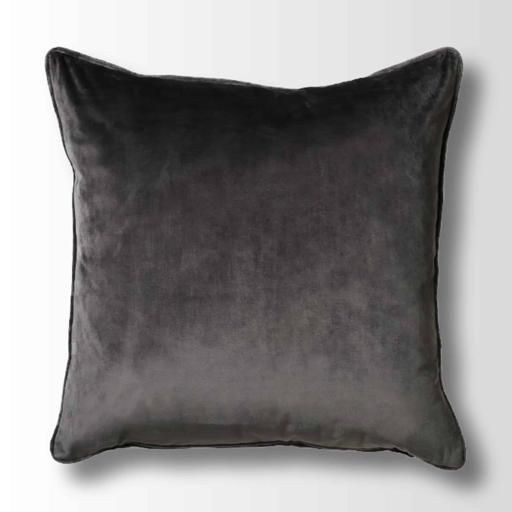 Escapology Parkside Luxury Velvet Cushion - Graphite - escapologyhome.co.uk