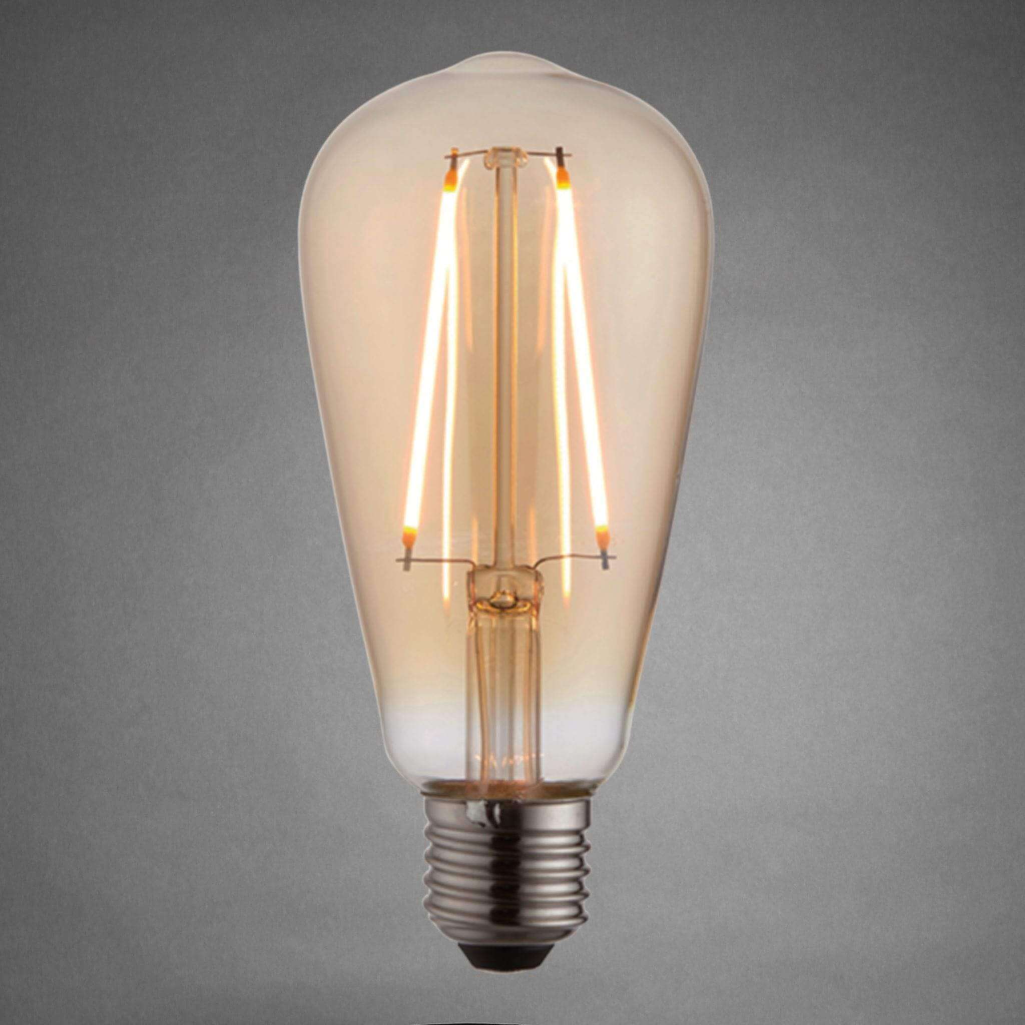 E27 LED Filament Pear Bulb 2W - Amber - escapologyhome.co.uk