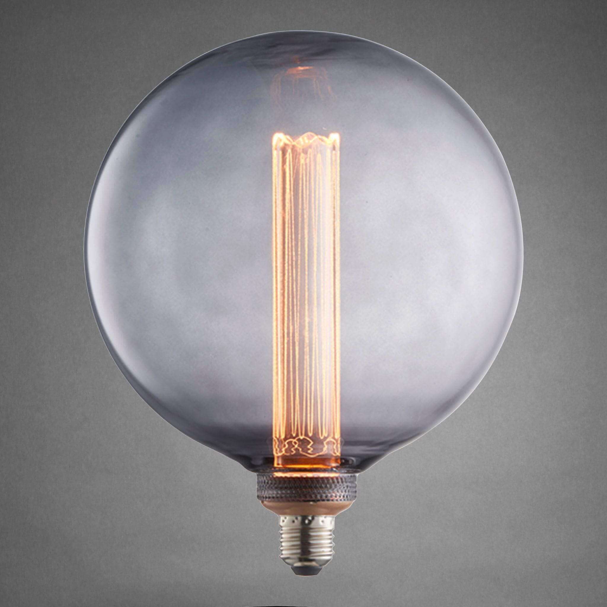E27 20cm Globe Squirrel-Cage LED Bulb - Smoked - escapologyhome.co.uk