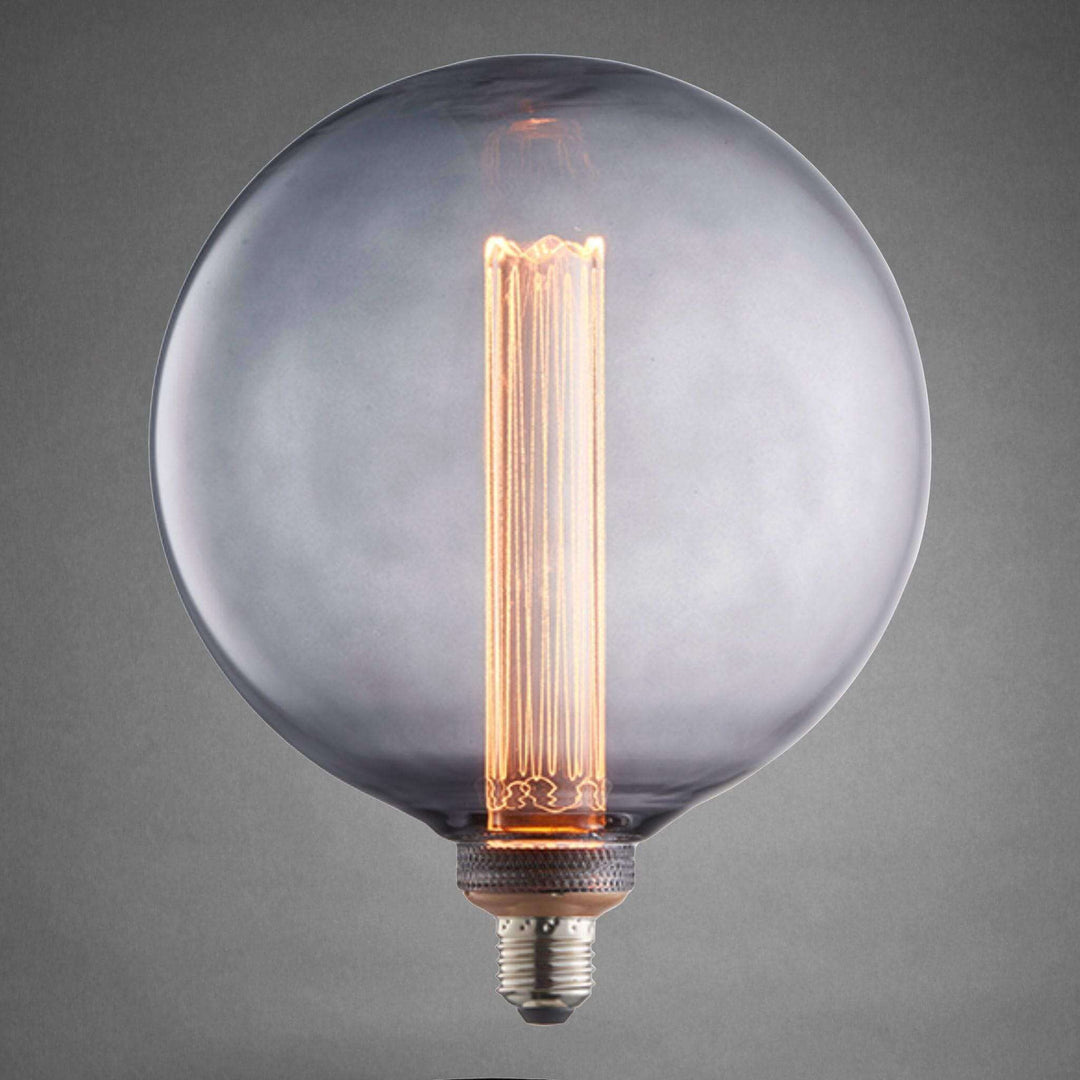 E27 20cm Globe Squirrel-Cage LED Bulb - Smoked - escapologyhome.co.uk