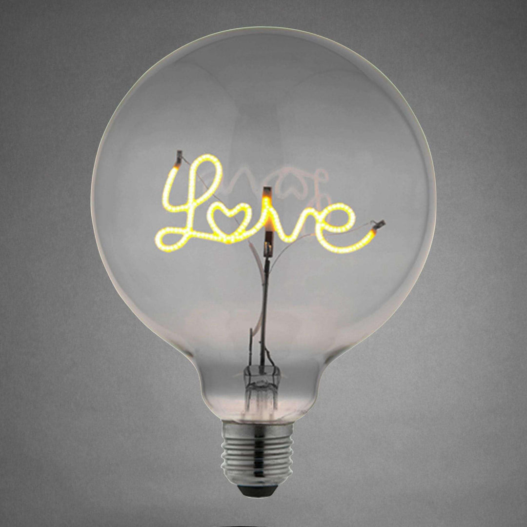 E27 Love Filament Globe LED Bulb - escapologyhome.co.uk