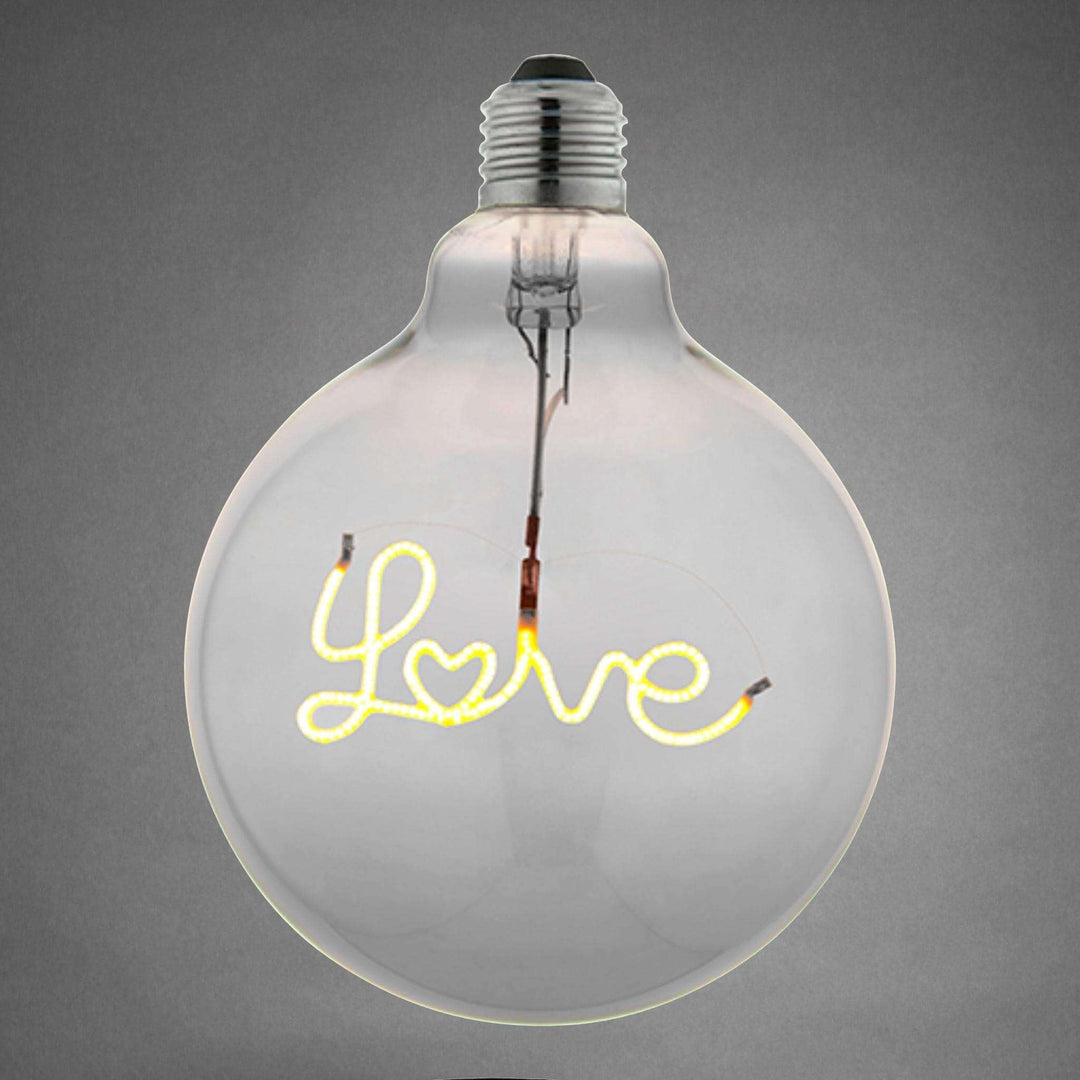 E27 Love Filament Globe LED Bulb - escapologyhome.co.uk