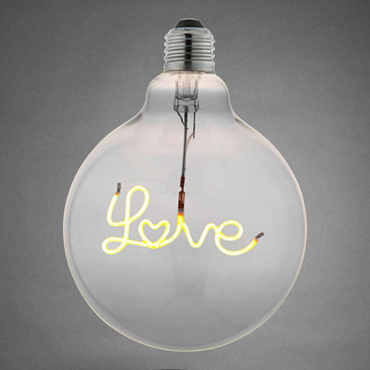 E27 Love Filament Globe LED Bulb - escapologyhome.co.uk